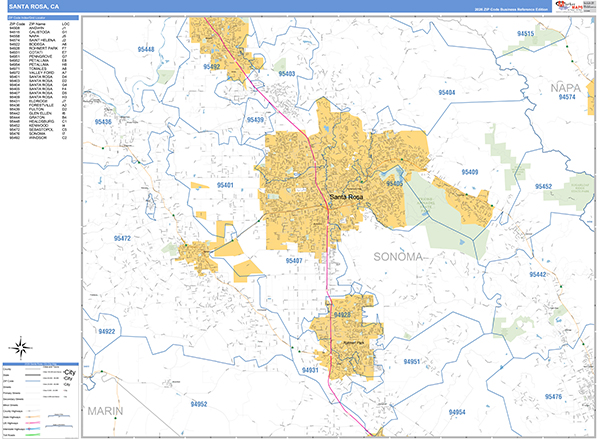 Santa Rosa Map Basic Style